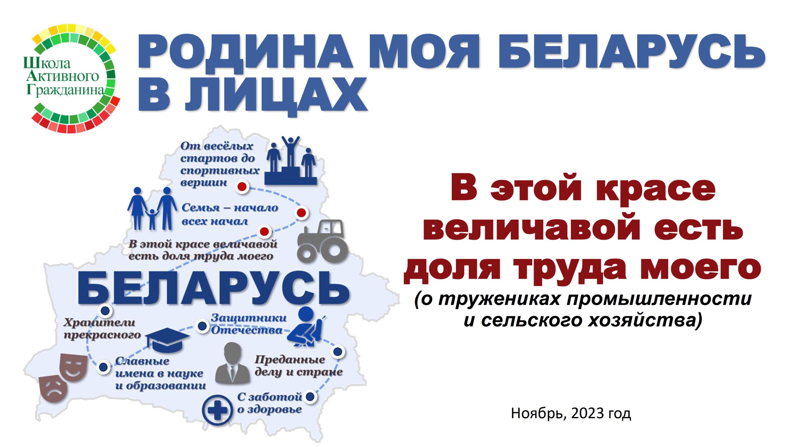 “Родина моя Беларусь в лицах. В этой красе величавой есть доля труда моего”